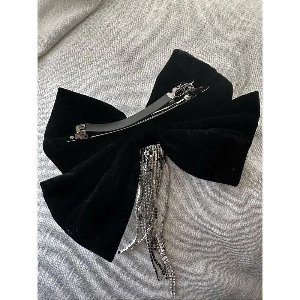 Black butterfly hair clip bow